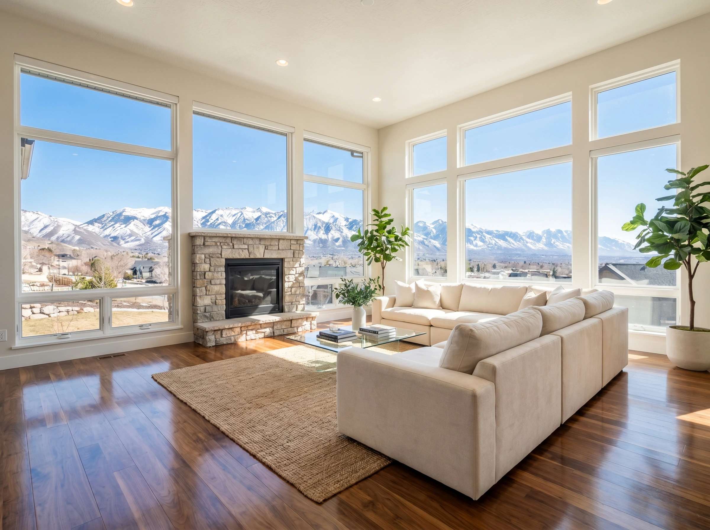 Clean living room after recurring cleaning service in Herriman, UT