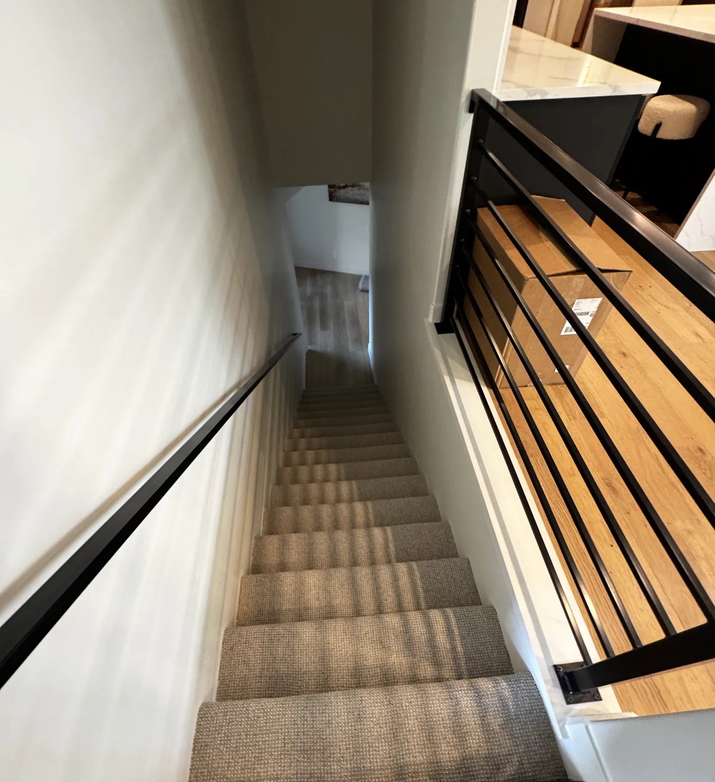 Stairway and landing cleared and cleaned in a Salt Lake City home